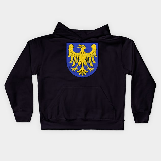 Vintage Distressed Style Poland/Polish Silesia Province Kids Hoodie by DankFutura